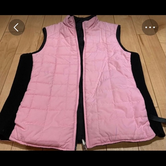 RALPH LAUREN REVERSIBLE PUFFER VEST. BLACK/PINK.  GREAT CONDITION. - Picture 1 of 7